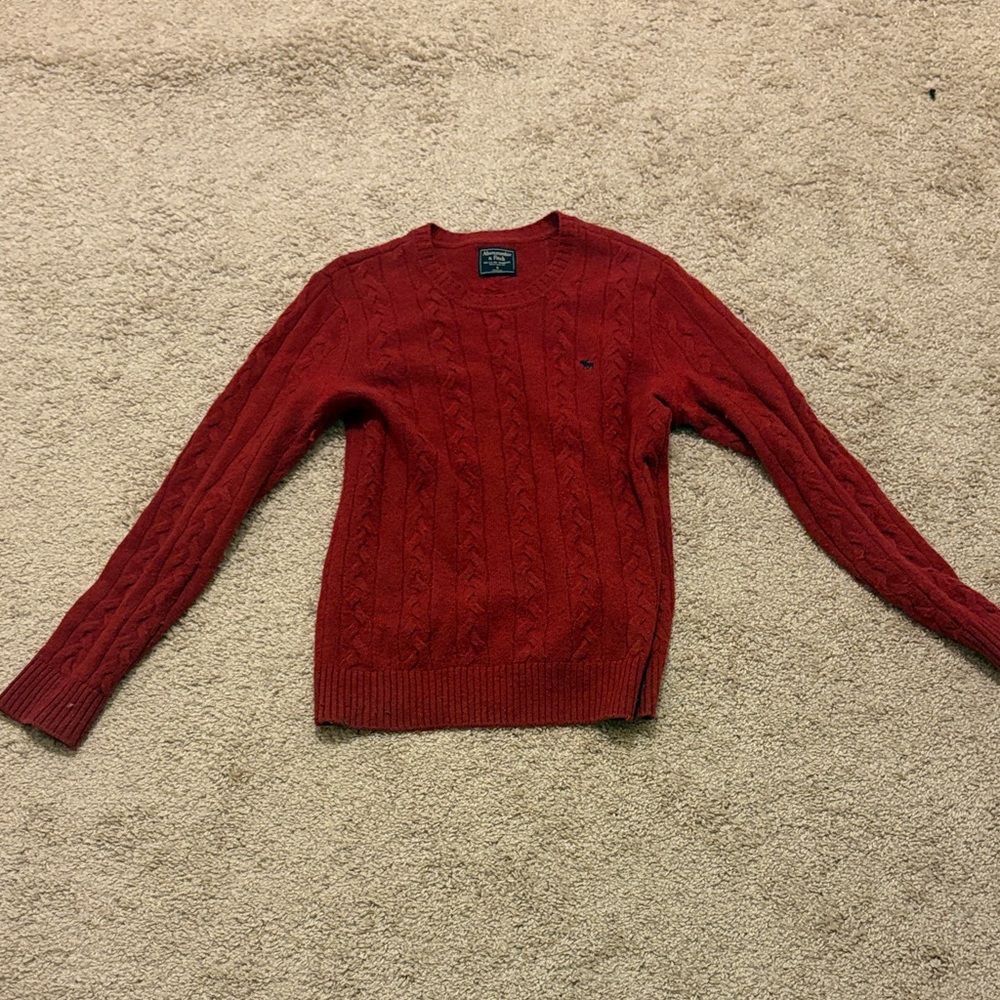 Abercrombie & Fitch Rich Red Crewneck Sweater